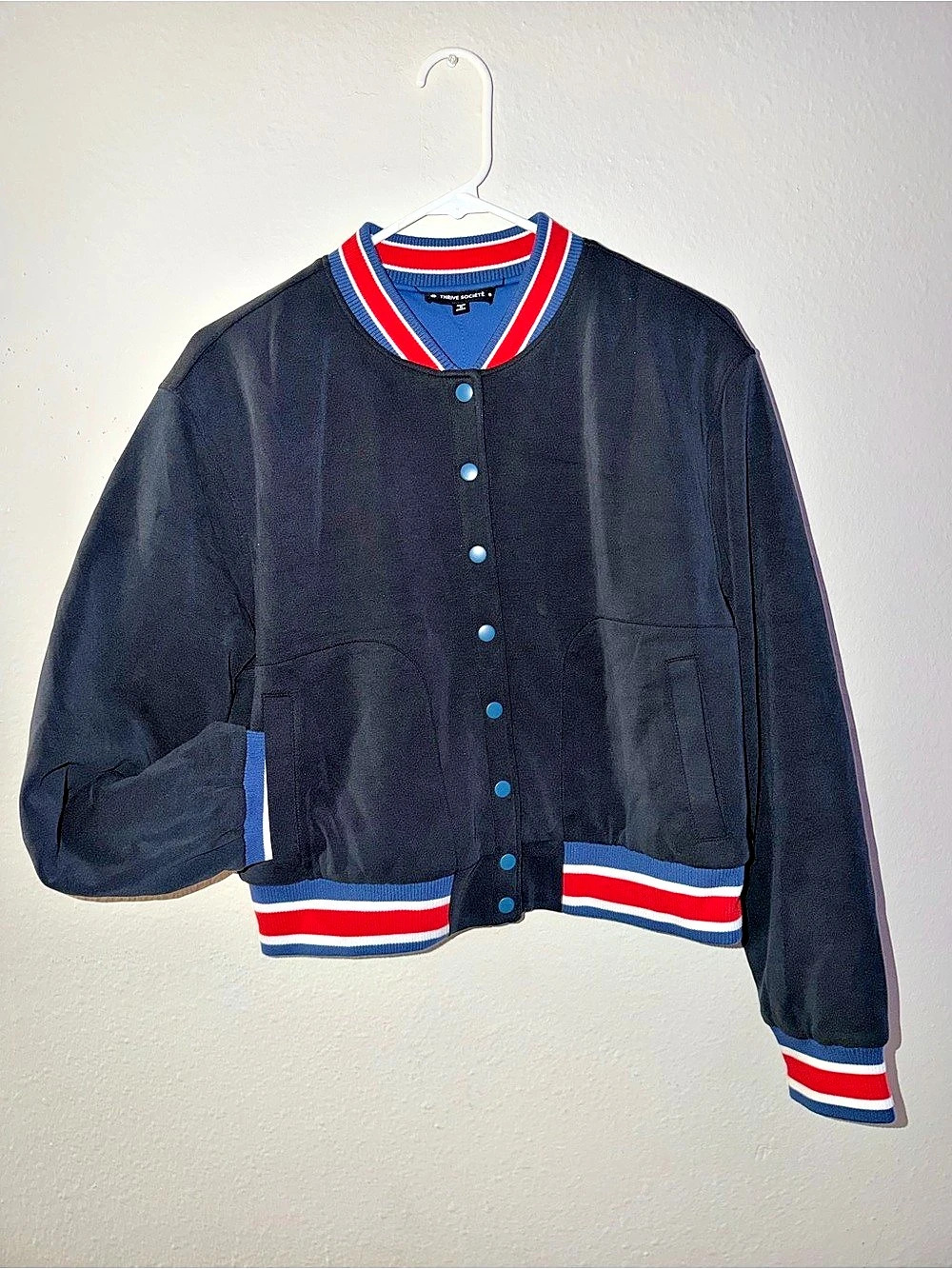 Women'Small Color Block Varsity Jacket Size Small